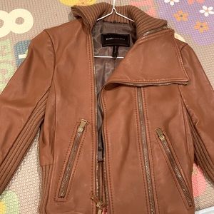 Chic brown leather jack 🍒🥰🌸😍